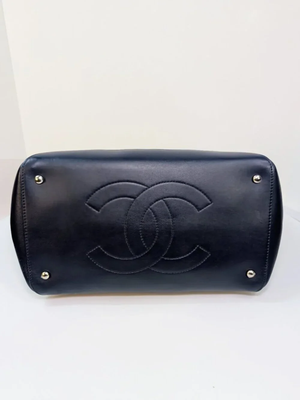 Chanel Midnight Navy Chanel Quilted Lambskin Large Shopping Tote (LST)